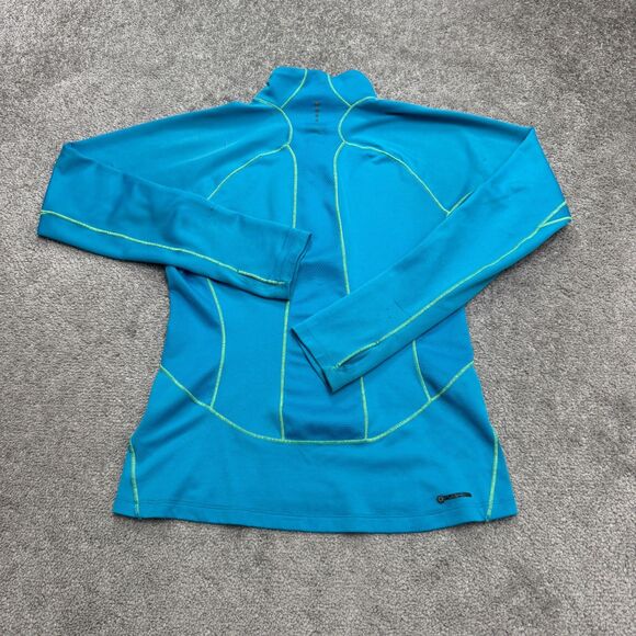 The North Face FlashDry 1/4 Zip Pullover Jacket Womens Small Blue Neon Green - Picture 2 of 16
